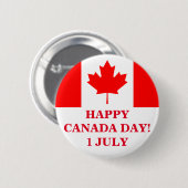 BADGE ROND 5 CM JOYEZ LA JOURNÉE DU CANADA! (Devant & derrière)