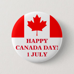 BADGE ROND 5 CM JOYEZ LA JOURNÉE DU CANADA!