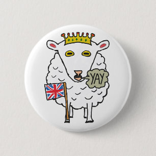 Badge Rond 5 Cm Jubilee Royal Sheep