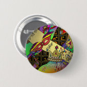Badge Rond 5 Cm Judaica Purim Esther Célébration Art Imprimer (Devant & derrière)