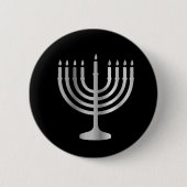 Badge Rond 5 Cm Judaïsme Menorah (Devant)