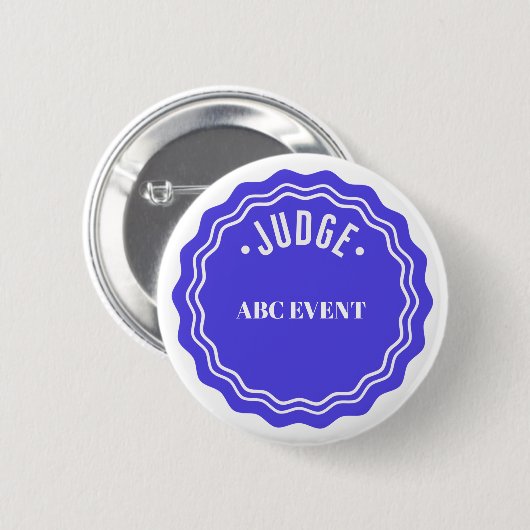 Badge Rond 5 Cm Judging Contest Modern Ribbon Judge (Devant & derrière)