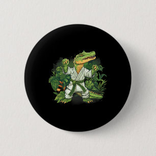 Badge Rond 5 Cm Judo Crocodile Nature Kickboxing Taekwondo Arts Ma