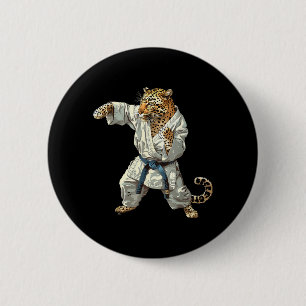 Badge Rond 5 Cm Judo Léopard Nature Kickboxing Taekwondo Arts Mart