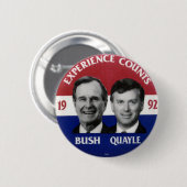 Badge Rond 5 Cm Jugate de Bush-Quayle - bouton (Devant & derrière)