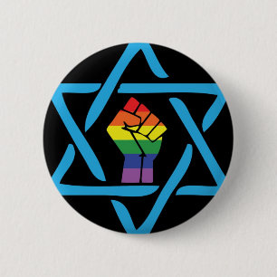 Badge Rond 5 Cm Juif noir gai