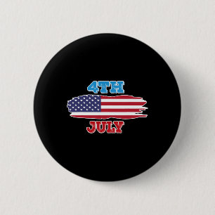 Badge Rond 5 Cm Juillet 4 Chemise 4 Juillet Drapeau Américain Pour