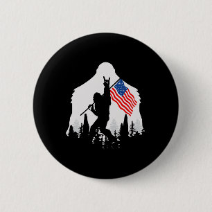 Badge Rond 5 Cm Juillet Chemise Bigfoot Sasquatch États-Unis Drape