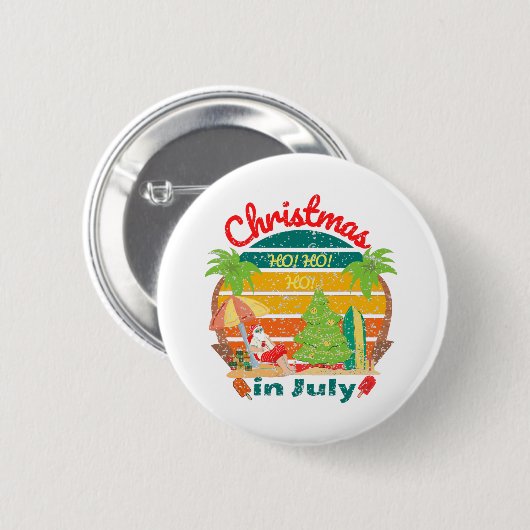 Badge Rond 5 Cm juillet noël/noël en juillet (Devant & derrière)