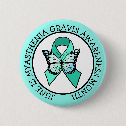 Badge Rond 5 Cm Juin est le mois de sensibilisation Myasthenia Gra (Devant)