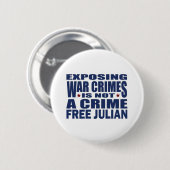 Badge Rond 5 Cm Julian libre Assange - WikiLeaks (Devant & derrière)