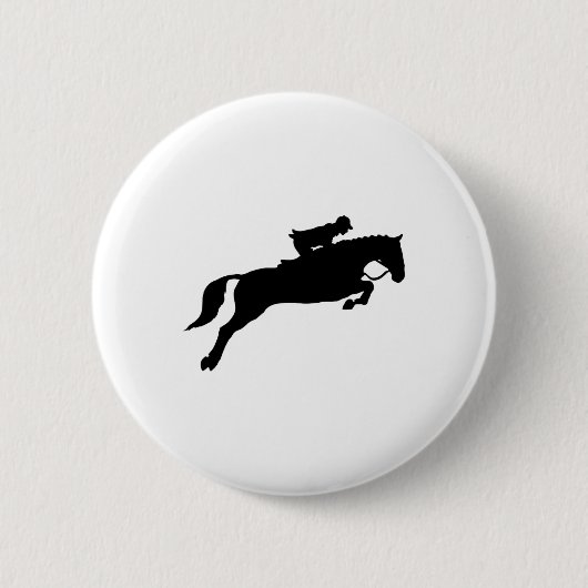 Badge Rond 5 Cm Jumping Galloping Running Horse (Devant)
