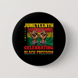 Badge Rond 5 Cm Juneteenth célébrant la liberté noire 1865 africai