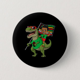 Badge Rond 5 Cm Junetten Black King Riding T Rex Dino Fun Boys K