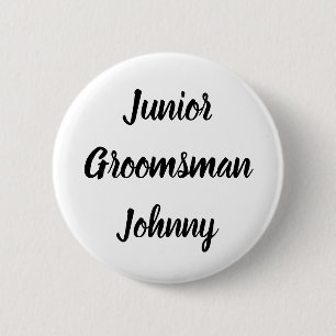 Badge Rond 5 Cm Junior Groomsman Black Nom personnalisé Cadeaux Ma