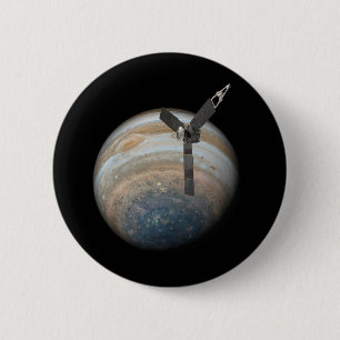 Badge Rond 5 Cm Juno Spacecraft à Planet Jupiter