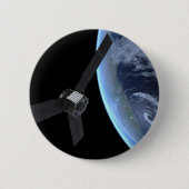 Badge Rond 5 Cm Juno Spacecraft Pendant Son Vol Sur Terre (Devant)
