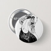 Badge Rond 5 Cm Jupe Peacock Beardsley Nouveau (Devant & derrière)