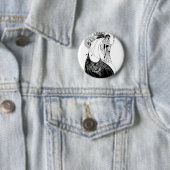 Badge Rond 5 Cm Jupe Peacock Beardsley Nouveau (En situation)