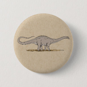 Badge Rond 5 Cm Jurassique Dinosaure Apatosaurus