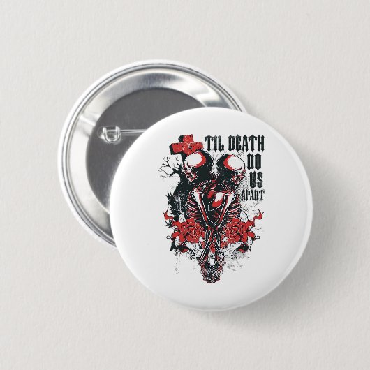 Badge Rond 5 Cm Jusqu'à ce que la mort nous sépare (Devant & derrière)