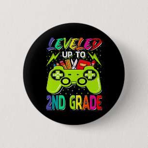 Badge Rond 5 Cm Jusqu'À La 2E Année Gamer Retour À L'École Premièr
