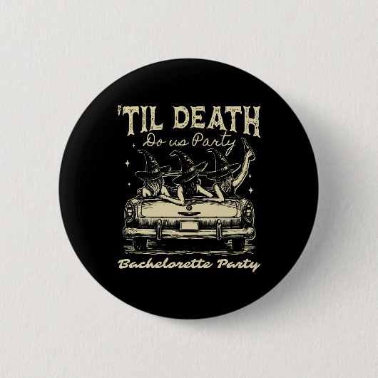 Badge Rond 5 Cm Jusqu'à la mort Fêtons-nous Halloween D Jaune (Devant)