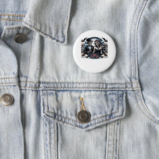 Badge Rond 5 Cm Jusqu'à la mort nous séparons - Amour gothique (En situation)