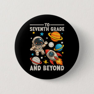 Badge Rond 5 Cm Jusqu'à la septième année et au-delà Astronaute dr