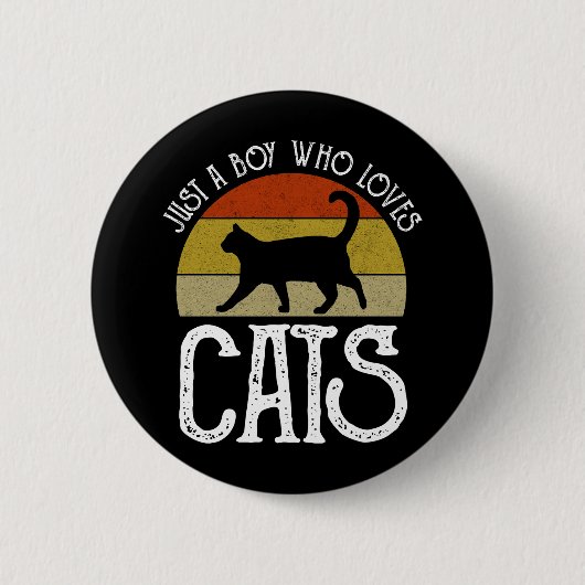 Badge Rond 5 Cm Just A Boy Who Loves Cats (Devant)