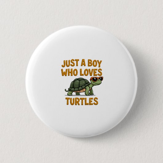 Badge Rond 5 Cm Just a boy who loves turtles Children boy (2) (Devant)