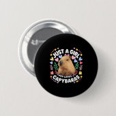 Badge Rond 5 Cm Just A Girl Who Loves Capybaras Cute Capybara Love (Devant & derrière)