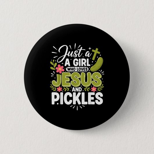 Badge Rond 5 Cm Just A Girl Who Loves Jesus And Ckles (Devant)