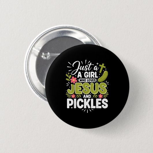Badge Rond 5 Cm Just A Girl Who Loves Jesus And Ckles (Devant & derrière)