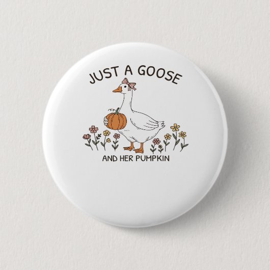 Badge Rond 5 Cm Just a Goose and Her Citrouille Classic T-shirt (Devant)