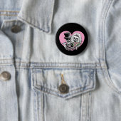 Badge Rond 5 Cm Juste des crânes mariés (En situation)