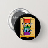 Badge Rond 5 Cm Juste En Dehors Du Closet (Devant & derrière)