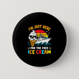 Badge Rond 5 Cm Juste ici pour de la glace gratuite Drôle de crois