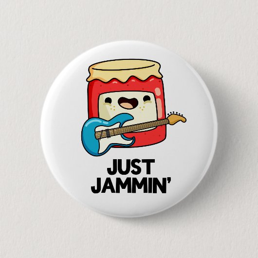 Badge Rond 5 Cm Juste Jammin Funny Rocker Jam Pun (Devant)