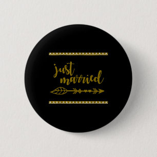 Badge Rond 5 Cm Juste Marié Arrow Tribal Marié Groom Lune de miel