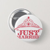 Badge Rond 5 Cm Juste marié Princesse mariée Tiara Mariages (Devant & derrière)