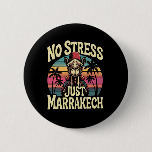 Badge Rond 5 Cm Juste Marrakech Chameau Coucher de soleil Maroc Vo