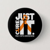 Badge Rond 5 Cm Juste soigner RSD CRPS Sensibilisation Ruban blanc (Devant)