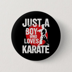 Badge Rond 5 Cm Juste un garçon qui aime Karate Arts Martiaux