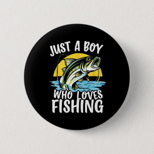 Badge Rond 5 Cm Juste un garçon qui aime la pêche Pêche Pêcheur Pl