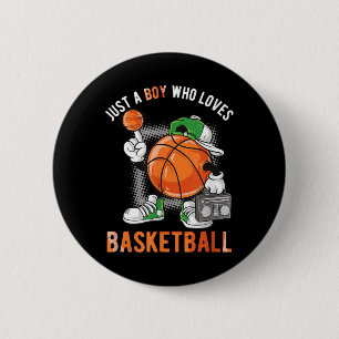 Badge Rond 5 Cm Juste un garçon qui aime le basket-ball 2