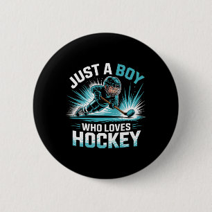 Badge Rond 5 Cm Juste un garçon qui aime le hockey _2 