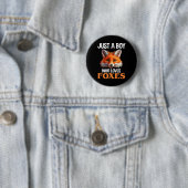Badge Rond 5 Cm Juste Un Garçon Qui Aime Les Renards (En situation)