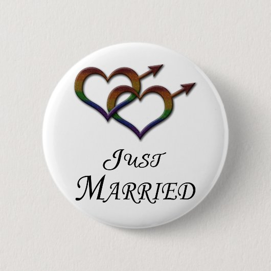 Badge Rond 5 Cm Juste un Gay pride marié qui relie les symboles de (Devant)