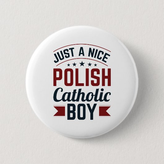 Badge Rond 5 Cm Juste un gentil garçon catholique polonais (Devant)